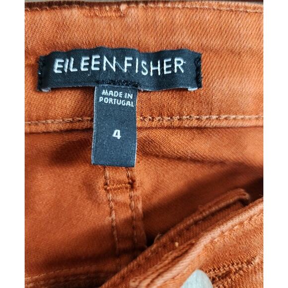 Eileen Fisher Stretch Denim SIZE 4 Low Rise straight jeans pants casual Rust - Picture 5 of 7